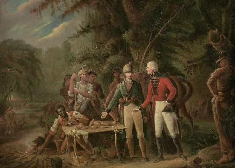 General Francis Marion Inviting a British Officer to Share His Meal or the Swamp Fox 1810 John Blake White oil painting